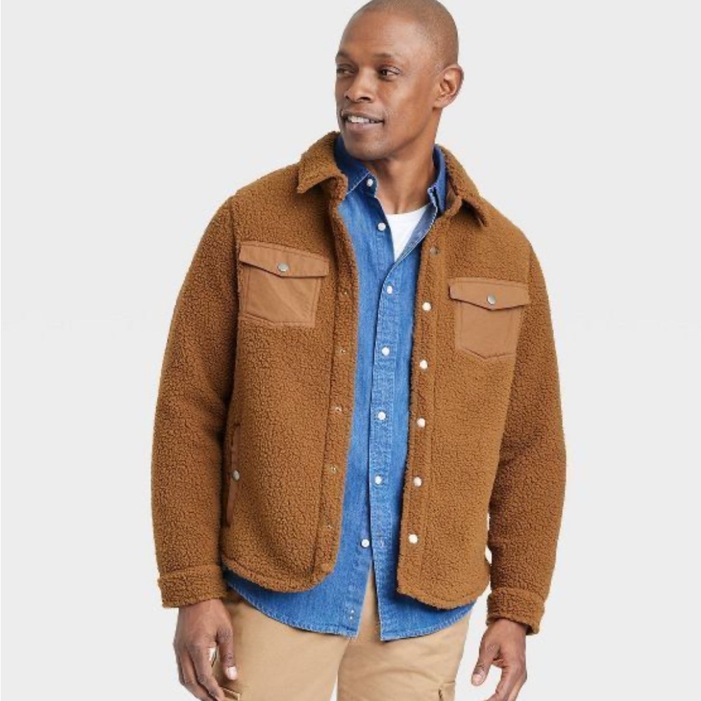 Goodfellow & Co Men's Big & Tall Sherpa Long Sleeve Shacket